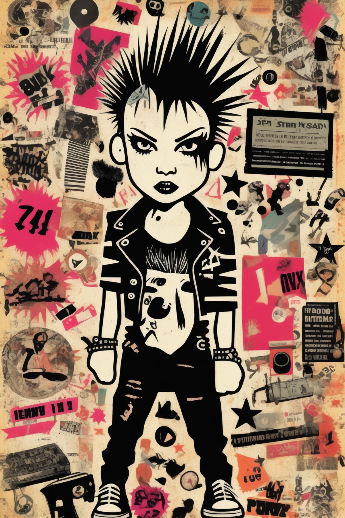 <lora:Punk Collage:1>Punk Collage - a graphic design of a punk inspired design in the style of I spy page